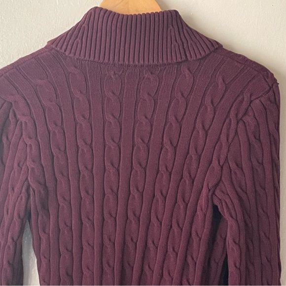 Lauren Ralph Lauren Shawl Cable Knit Tailored Fit Sweater - Picture 5 of 16